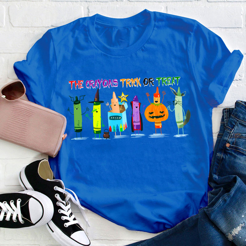 The Crayon Trick Or Treat Teacher T-Shirt