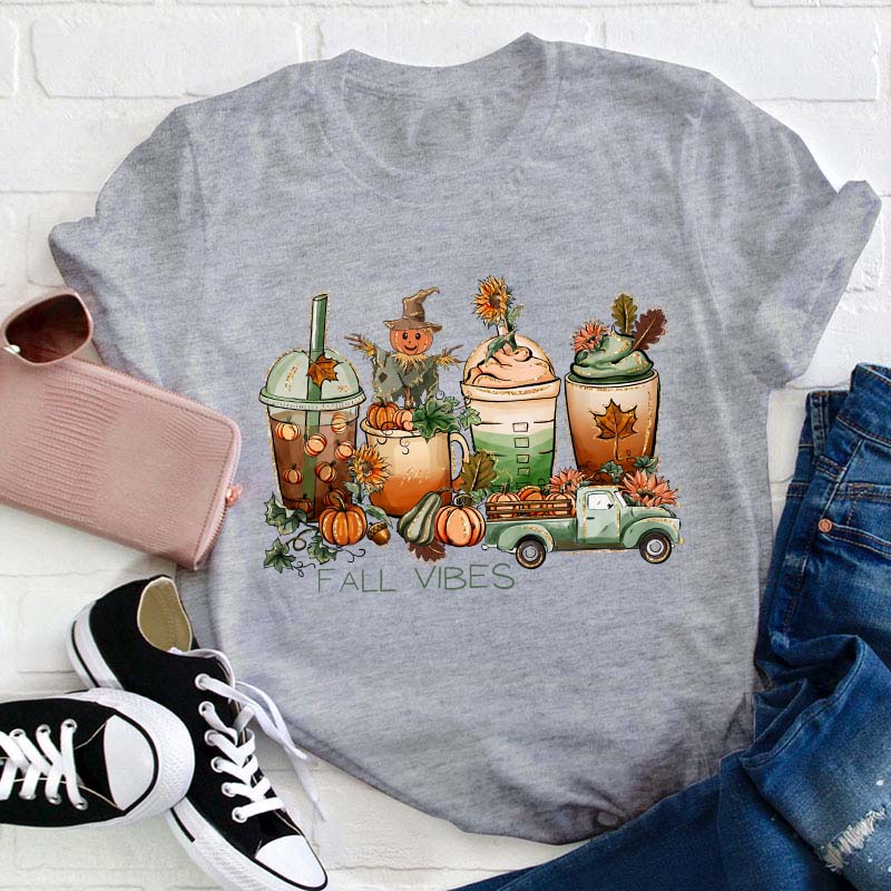 Fall Vibes Teacher T-Shirt