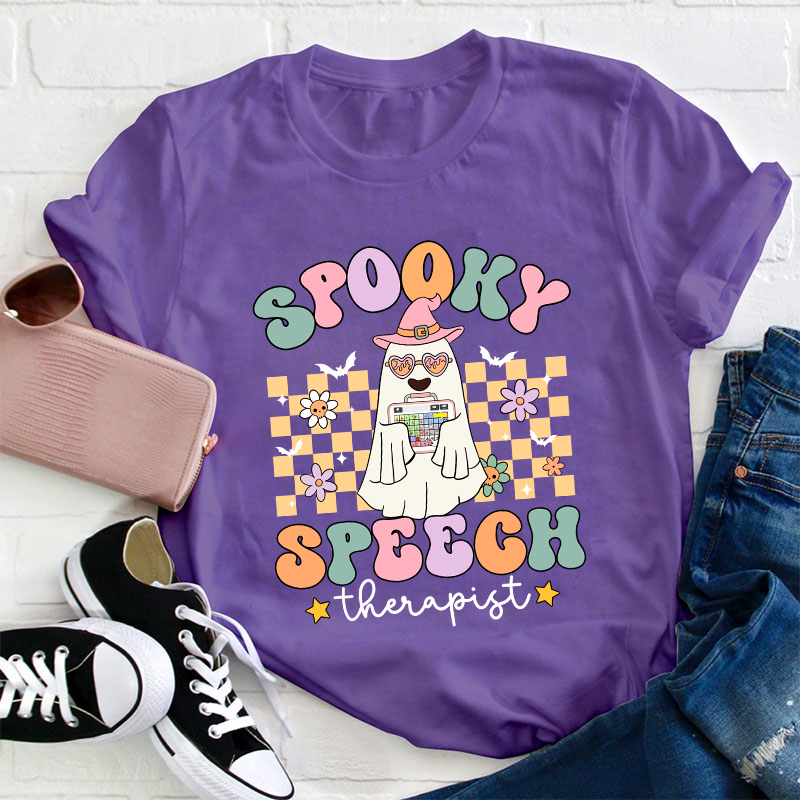 Spooky Speech Therapist Teacher T-Shirt