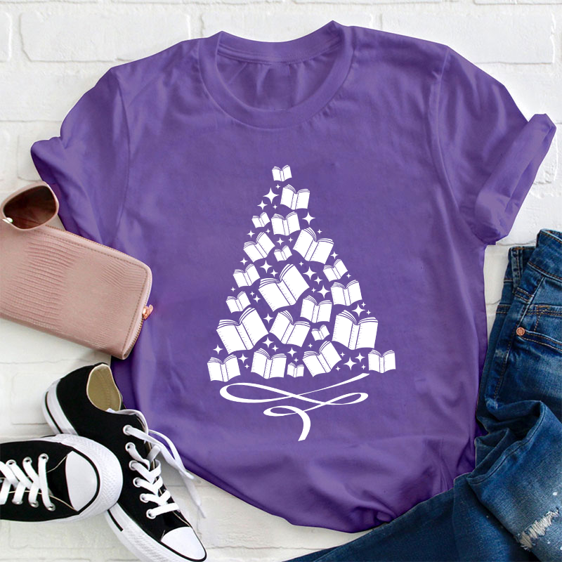 A Christmas Tree Of Books Teacher T-Shirt