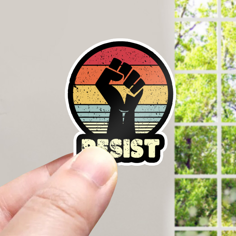 Resist Retro Teacher Stickers