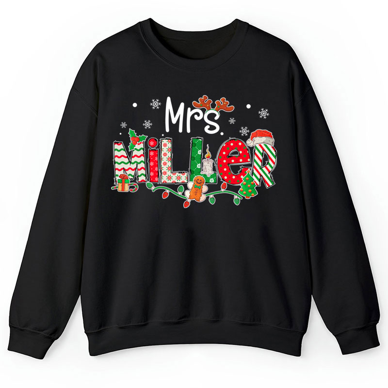Personalized Teacher Name Christmas Teacher Sweatshirt