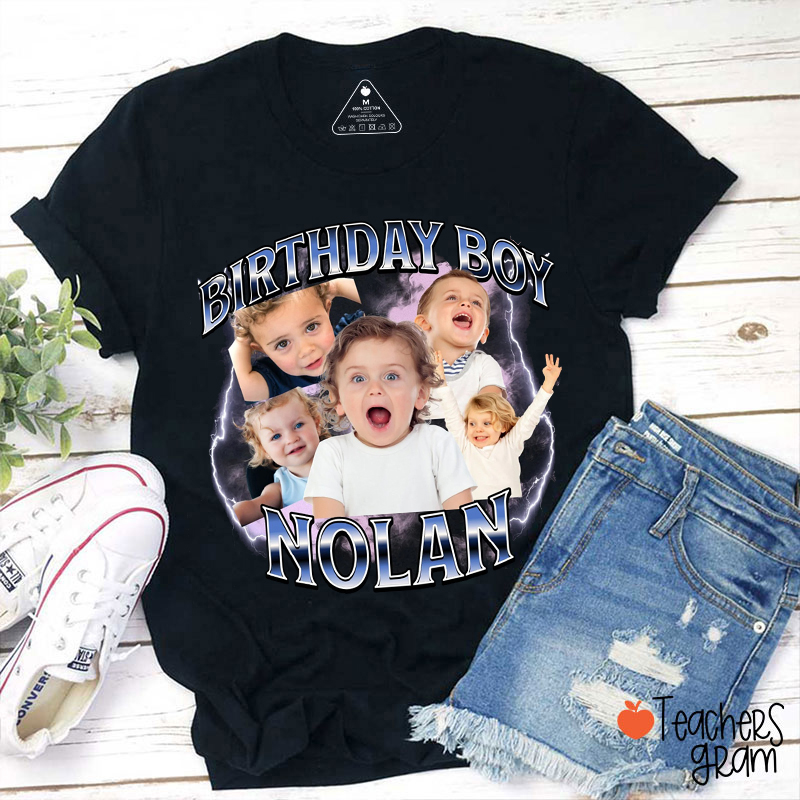 Personalized Photo Birthday Family Teacher T-Shirt