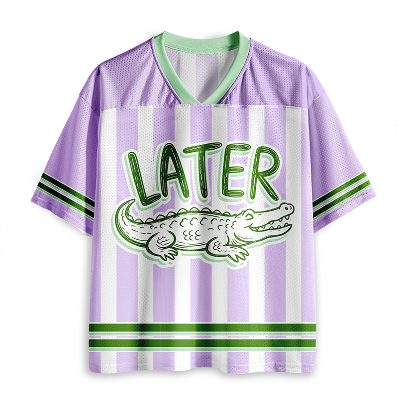 After While Crocodile Girly Preppy Boutique Teacher Mesh Jersey