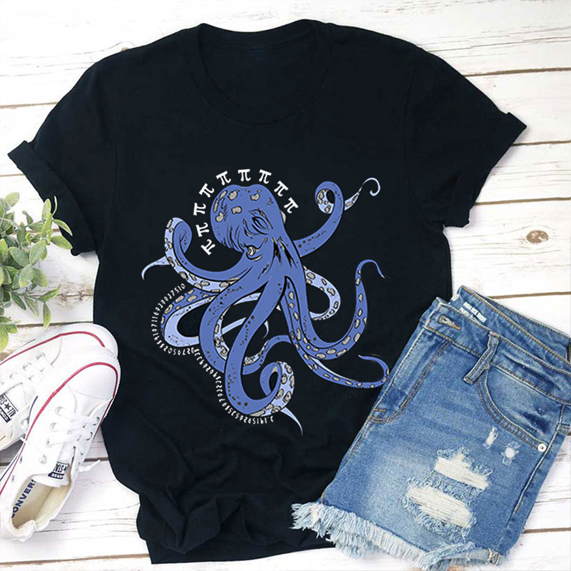 Octopus Funny Pi Day Teacher T-Shirt