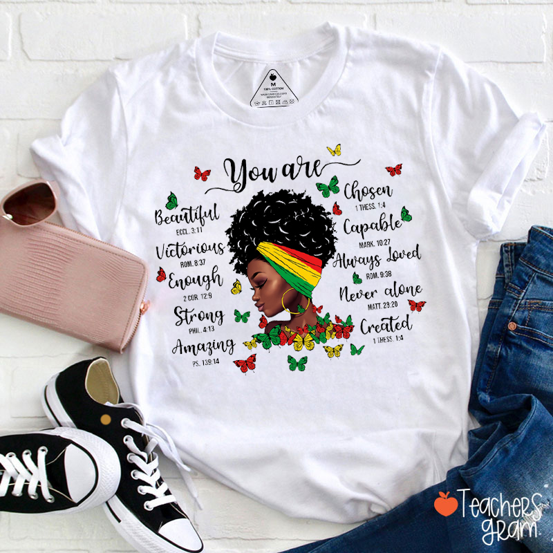 You Are Beautiful Black History Teacher T-Shirt