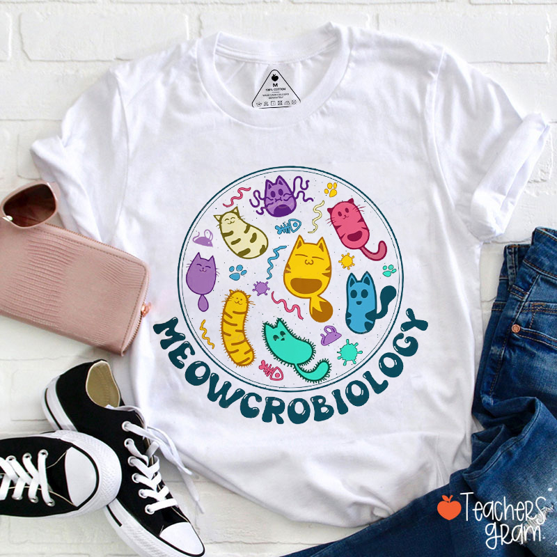 Meowcrobiology Science Teacher T-Shirt