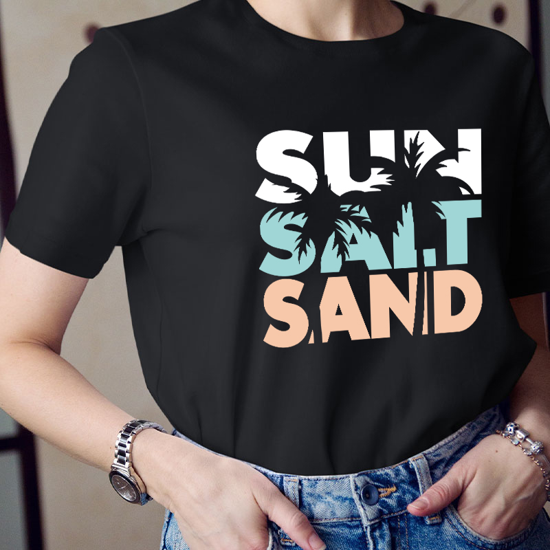 Sun Salt Sand Summer Teacher T-Shirt