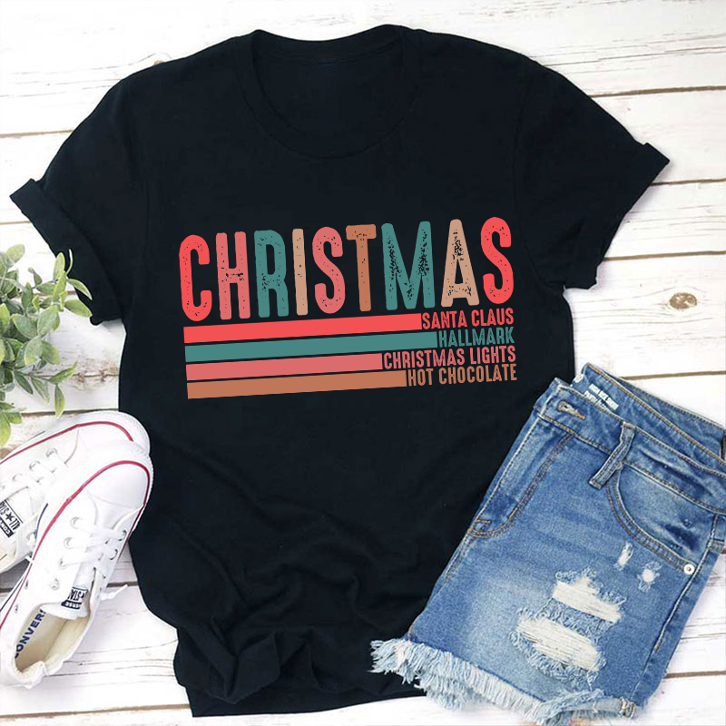Christmas Santa Claus Hallmark Teacher T-Shirt