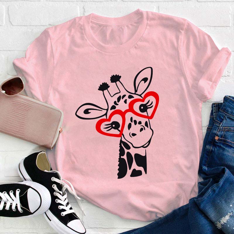Cute Giraffe Teacher T-Shirt
