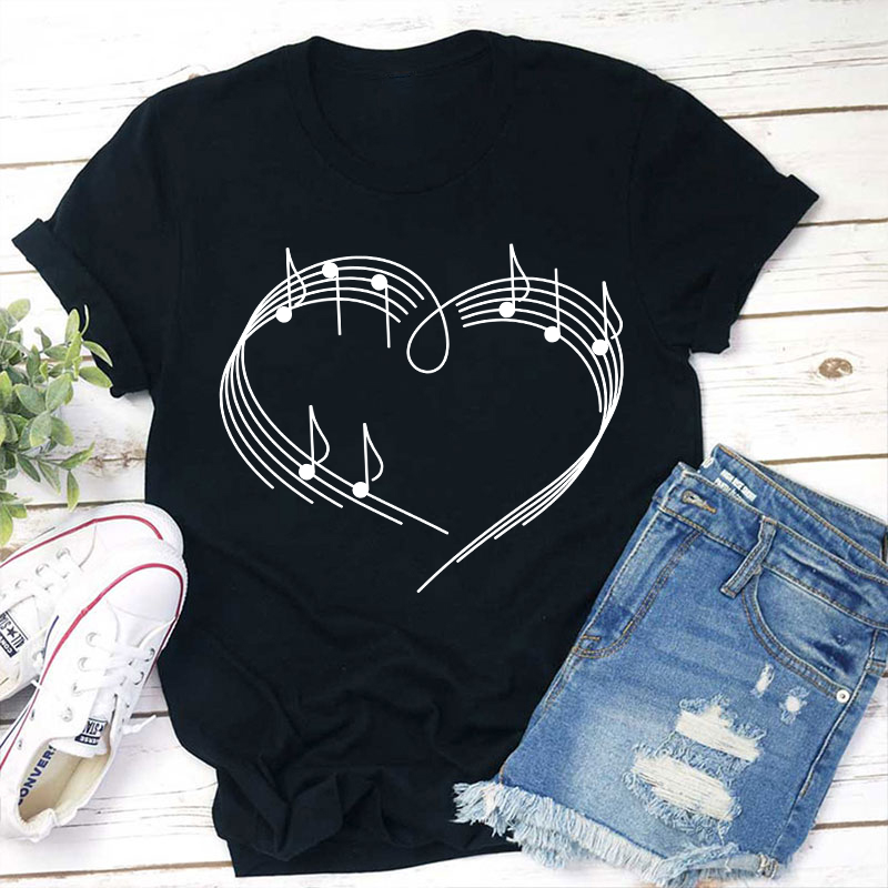 Music Love Heart Teacher T-Shirt