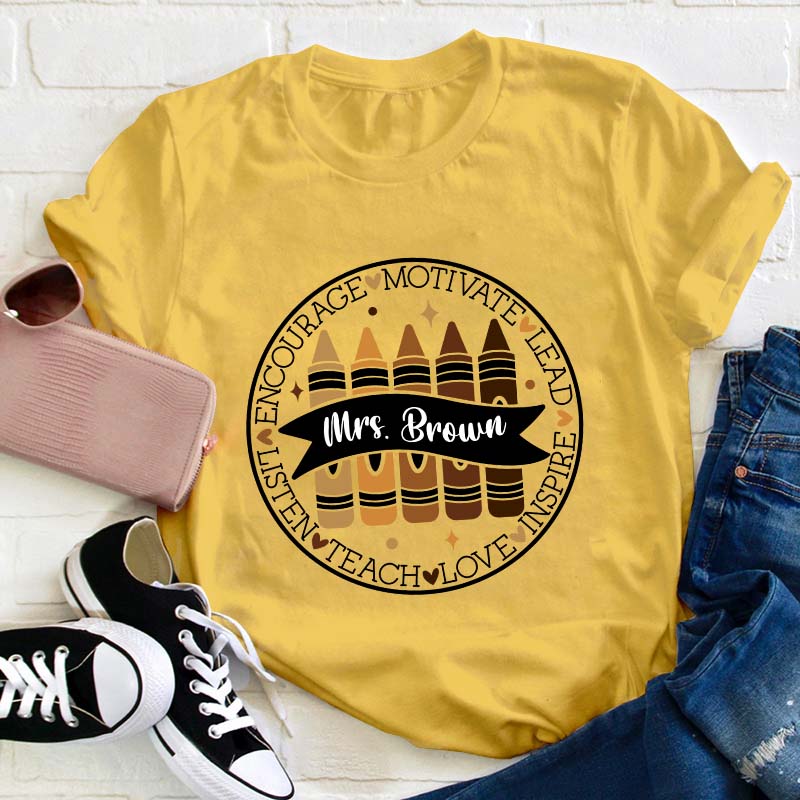 Personalized Name Encourage Motivate Lead Teacher T-Shirt