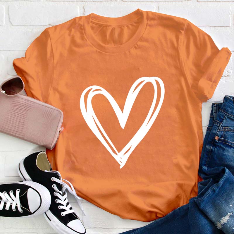 Double Heart Teacher T-Shirt