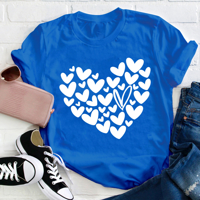 Red Heart Of Hearts Teacher T-Shirt