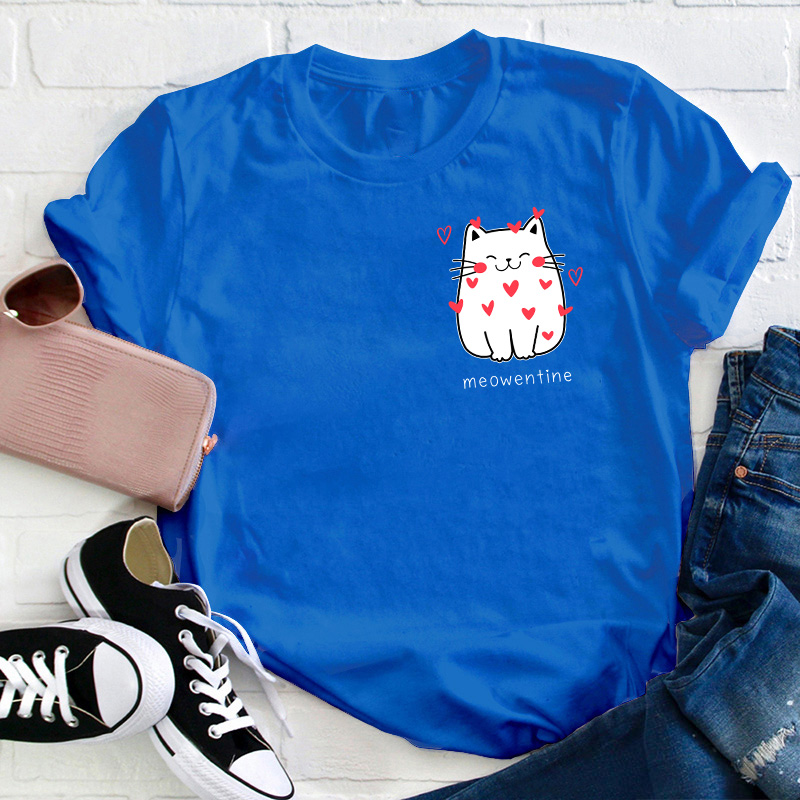 Meowentine Teacher T-Shirt