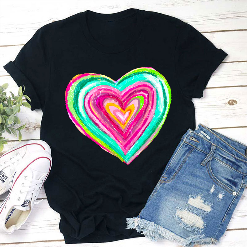Painting Love Heart Teacher T-Shirt