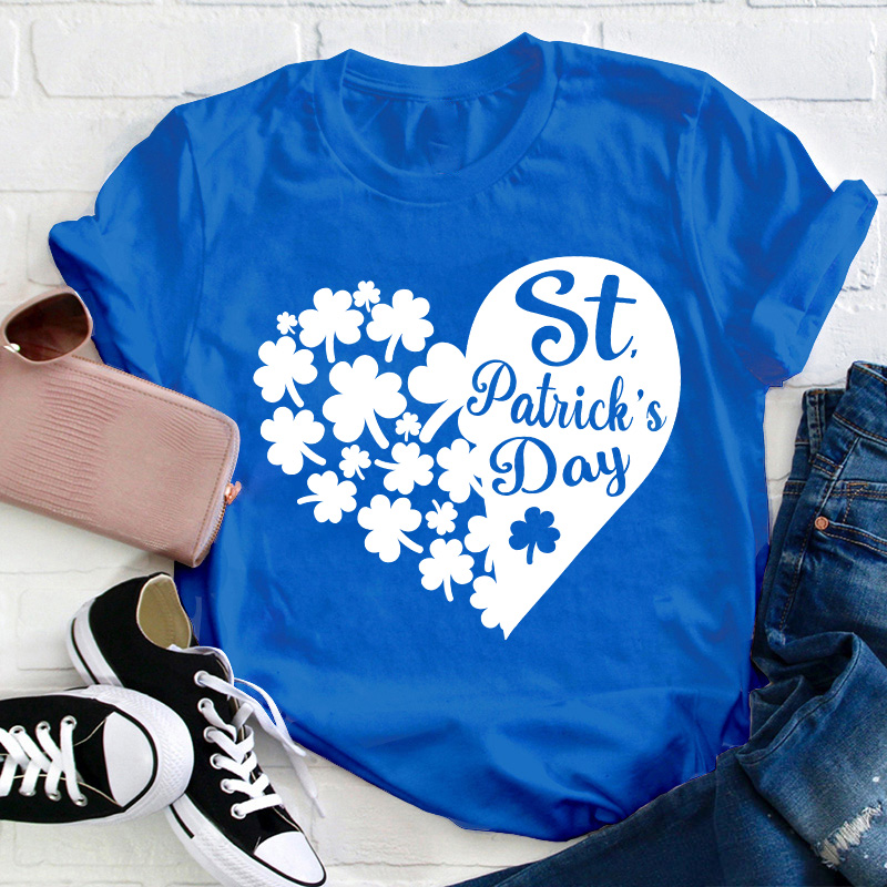 Shamrock With Heart Teacher T-Shirt
