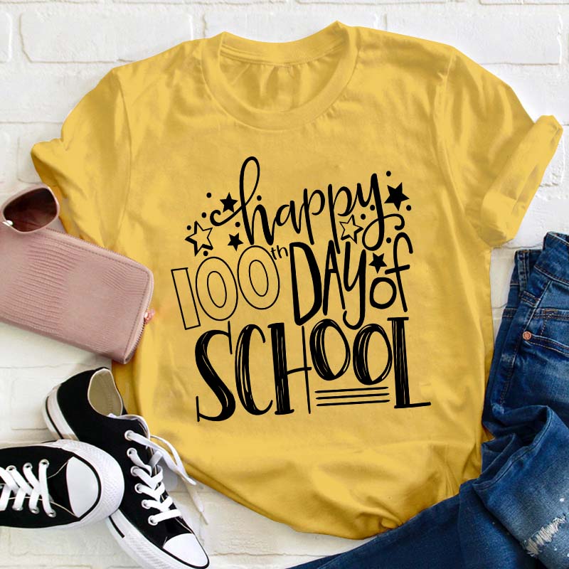 Happy 100th Day Of School Teacher T-Shirt