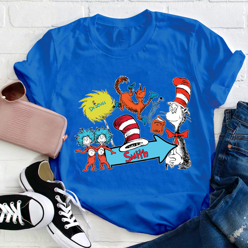 Personalized Name The Cat In The Hat Teacher T-Shirt