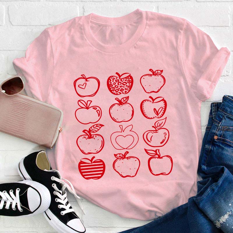 Apple Doodles Teacher T-Shirt