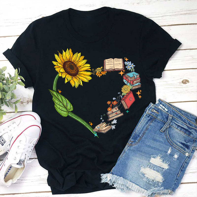 Book Heart Teacher T-Shirt
