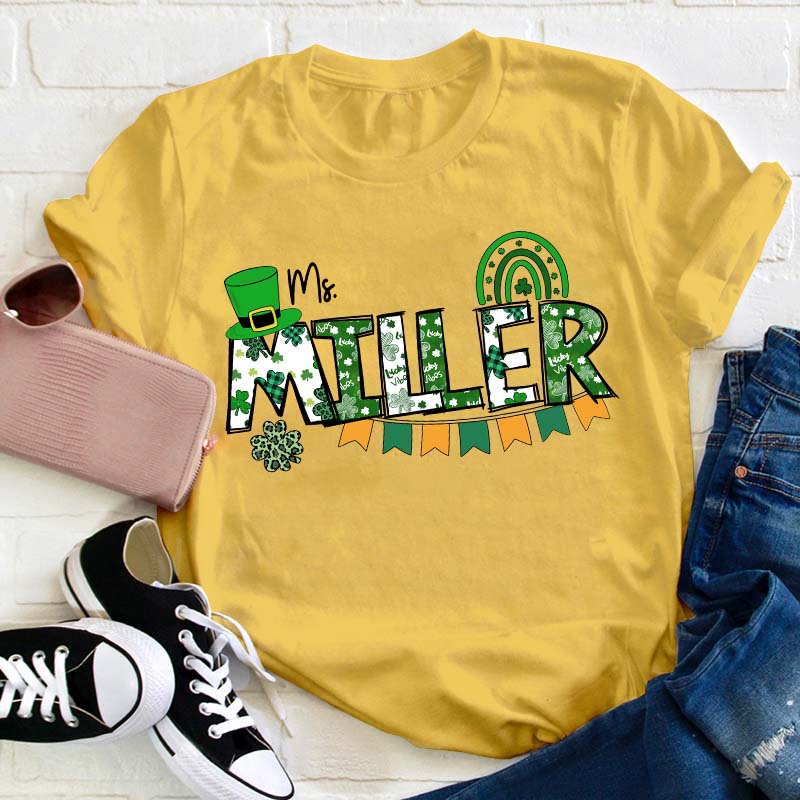 Personalized Name Saint Patricks Day Teacher T-Shirt