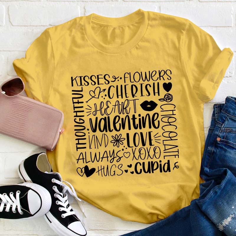 Valentine Love Teacher T-Shirt