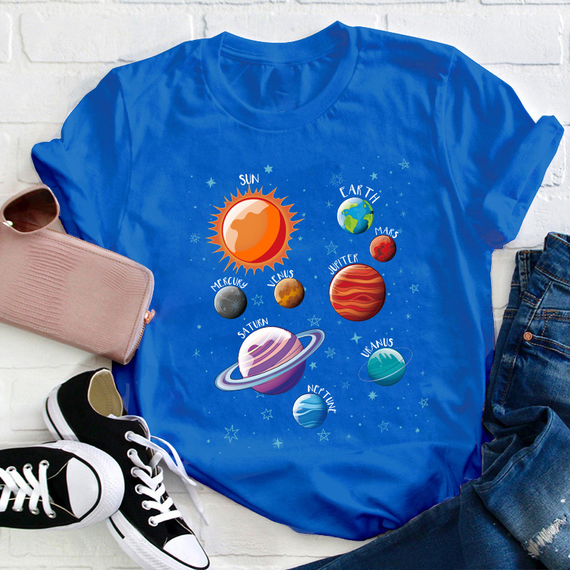 Planets Space Teacher T-Shirt