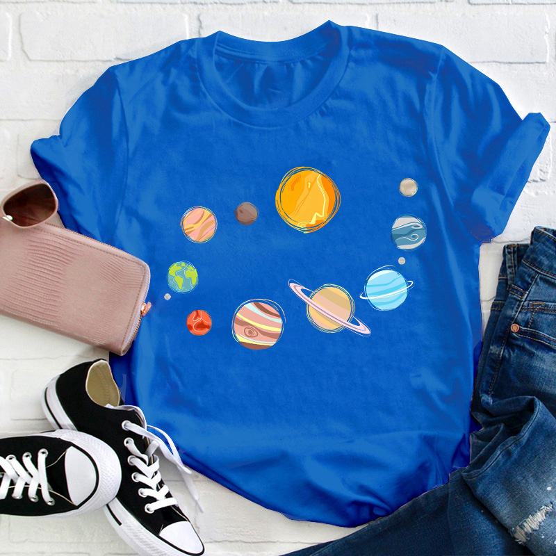 Planets in Solar System Teacher T-Shirt