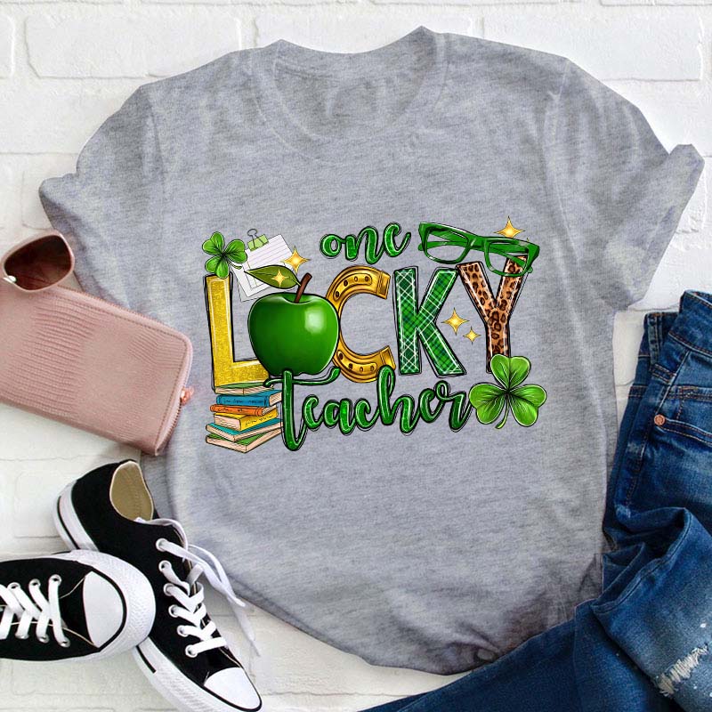 One Lucky Teacher Shamrock Teacher T-Shirt