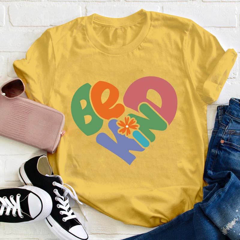 Be Kind Heart Teacher T-Shirt