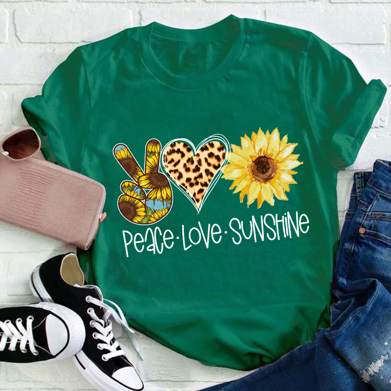 Peace Love Sunshine Teacher T-Shirt