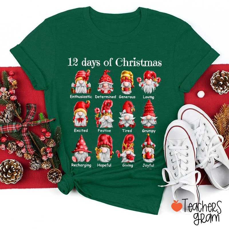 12 Days Of Christmas Teacher T-Shirt