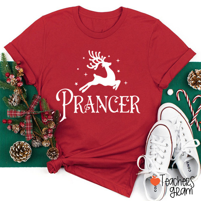 Personalized Santa's Reindeer Teacher T-Shirt