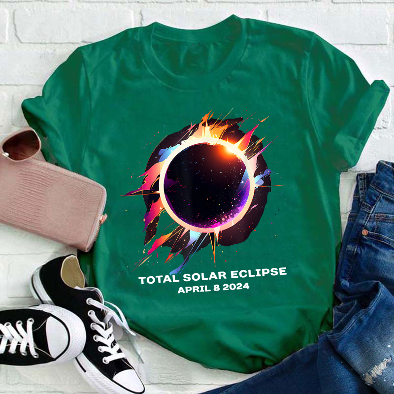 April 8 2024 Total Solar Eclipse Teacher T-Shirt