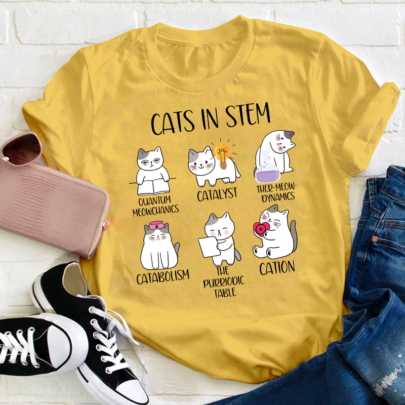 Cats In Stem Teacher T-Shirt