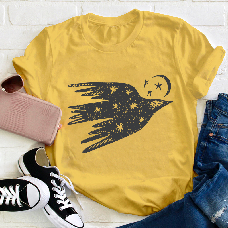Celestial Bird Flying Bird Teacher T-Shirt