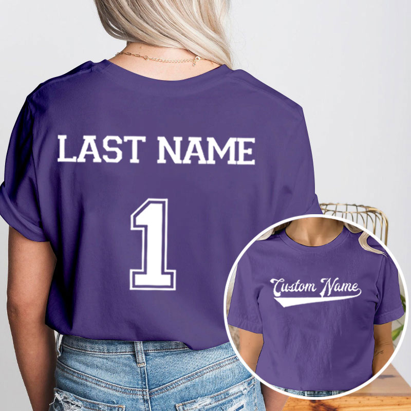 Personalized Team Name Baseball Teacher Two Sided T-Shirt