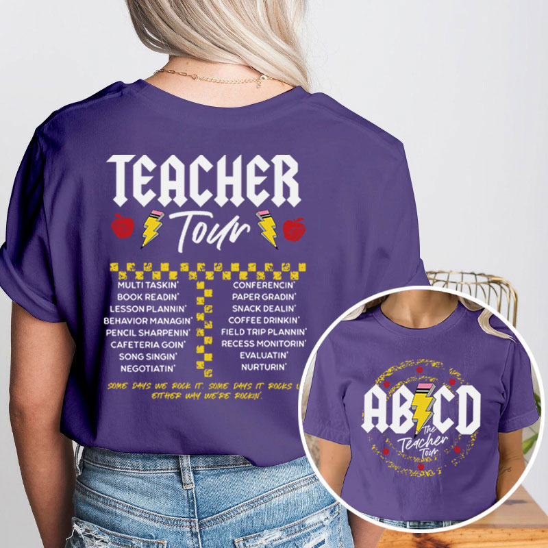 ABCD The Teacher Tour Teacher Two Sided T-Shirt
