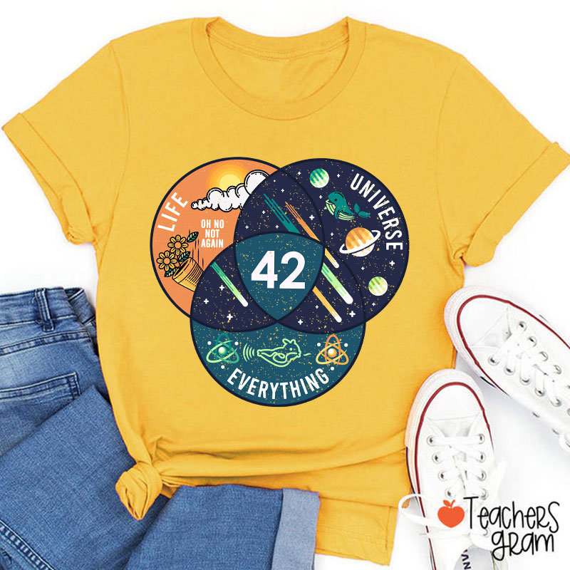 42 Answer To Life Universe And Everything Essential Teacher T-Shirt