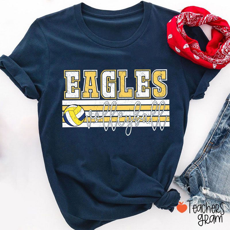 Personalized Mascot And Sport Contrasting Colors Teacher T-Shirt