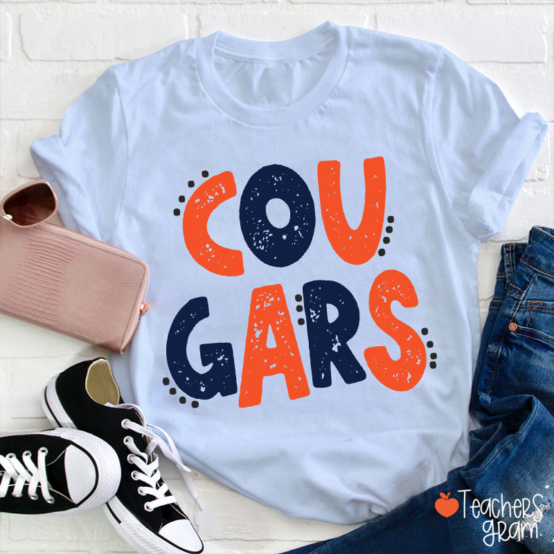 Personalized Mascot Cute Dot School Spirit Teacher T-Shirt