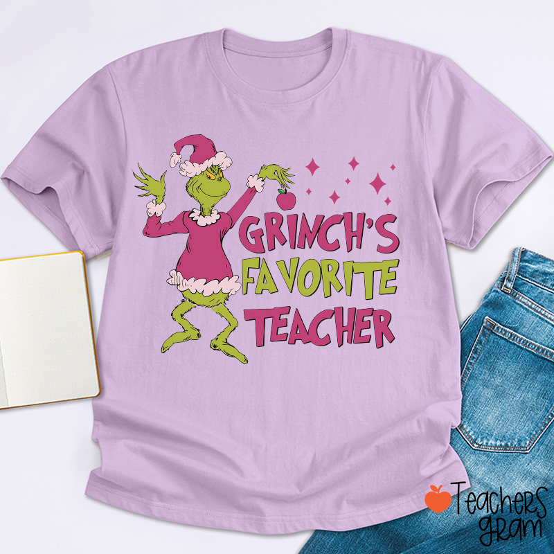 Personalized Name Green Guy Favorite Teacher T-Shirt
