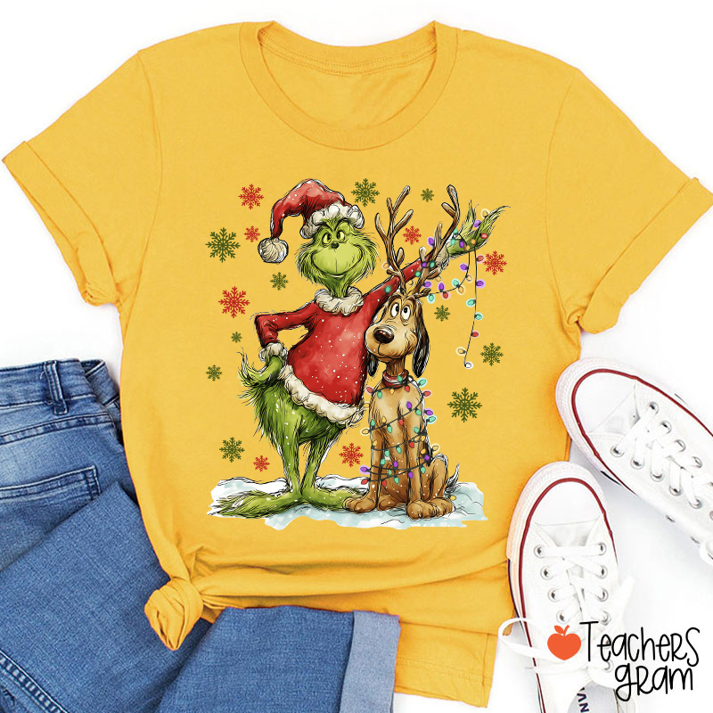 Green Guy And Dog Teacher T-Shirt