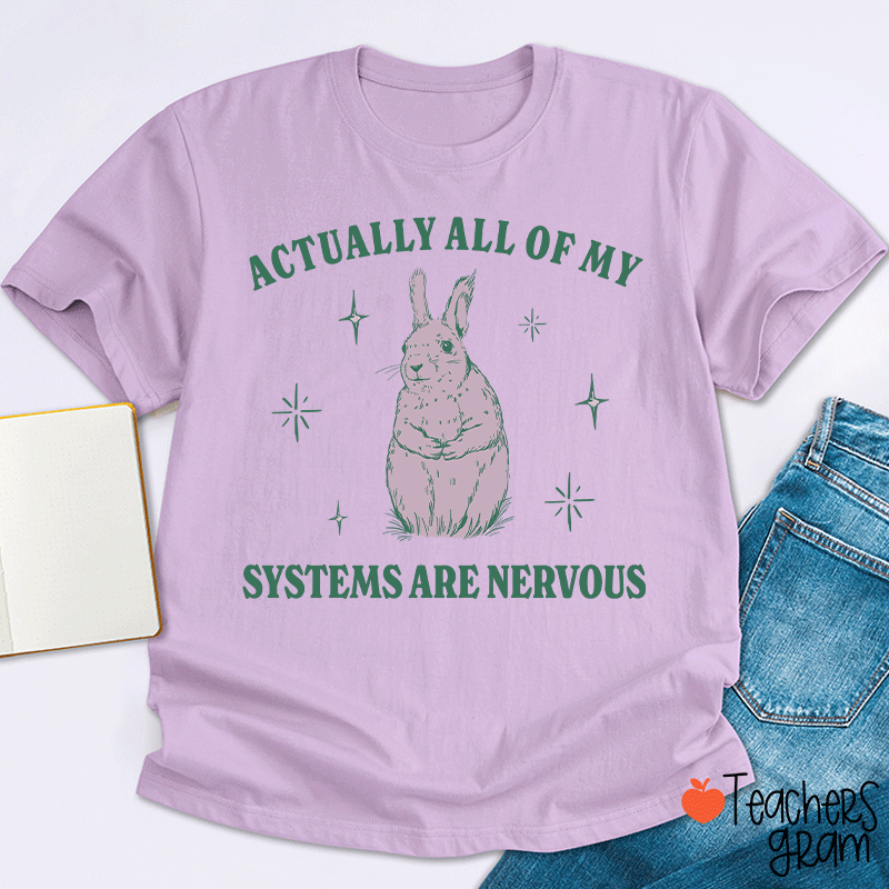 Actually All Of My Systems Are Nervous Teacher T-Shirt