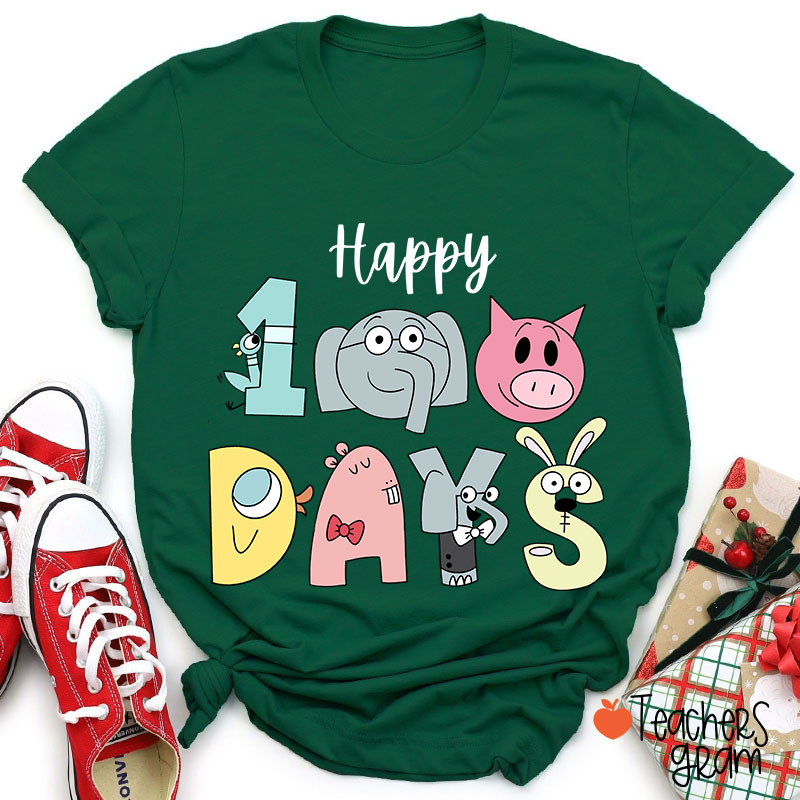 Happy 100 Days Children's Books Teacher T-Shirt