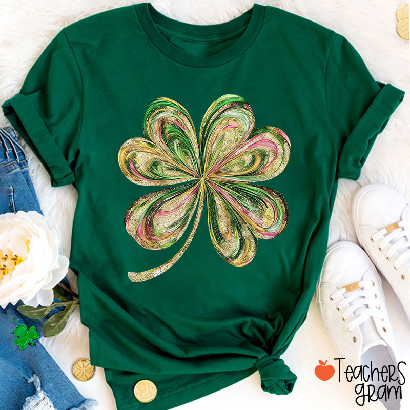 Retro Shamrock Teacher T-Shirt