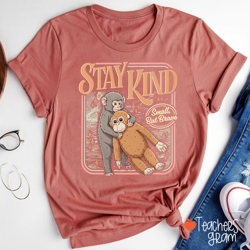 Stay Kind Small But Brave Teacher T-Shirt