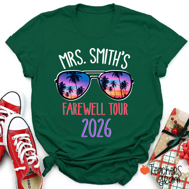 Personalized Name And Year Farewell Tour Retirement Teacher T-Shirt