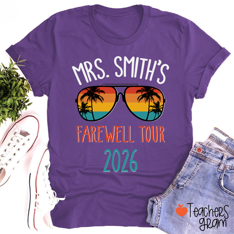 Personalized Name Farewell Tour Teacher T-Shirt